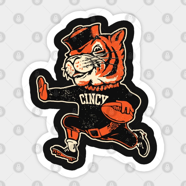 Cincinnati Reimagined Vintage Fighting Mascot Cincinnati Bengals